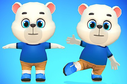 Polar Bear Lowpoly Animated