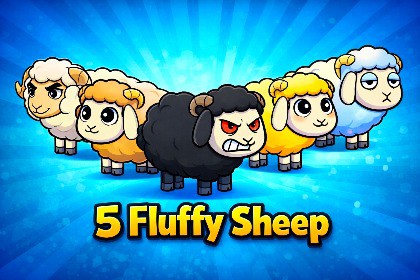 5 Fluffy Sheep 2D Animated Character Pack