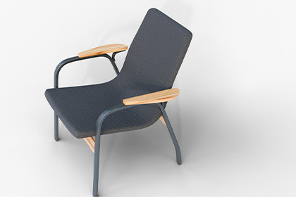 Lounge Chair with Wooden Armrests