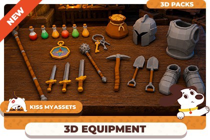 Fantasy Character Equipment - Low Poly Gear Set