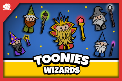 Toonies Wizards - 2D Cute Wizard Characters & Boss