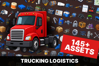 Trucking Logistics Fleet Management Truck Maintenance Cargo Icons Pack
