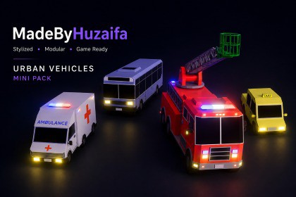 Low Poly Urban Vehicles Mini Pack