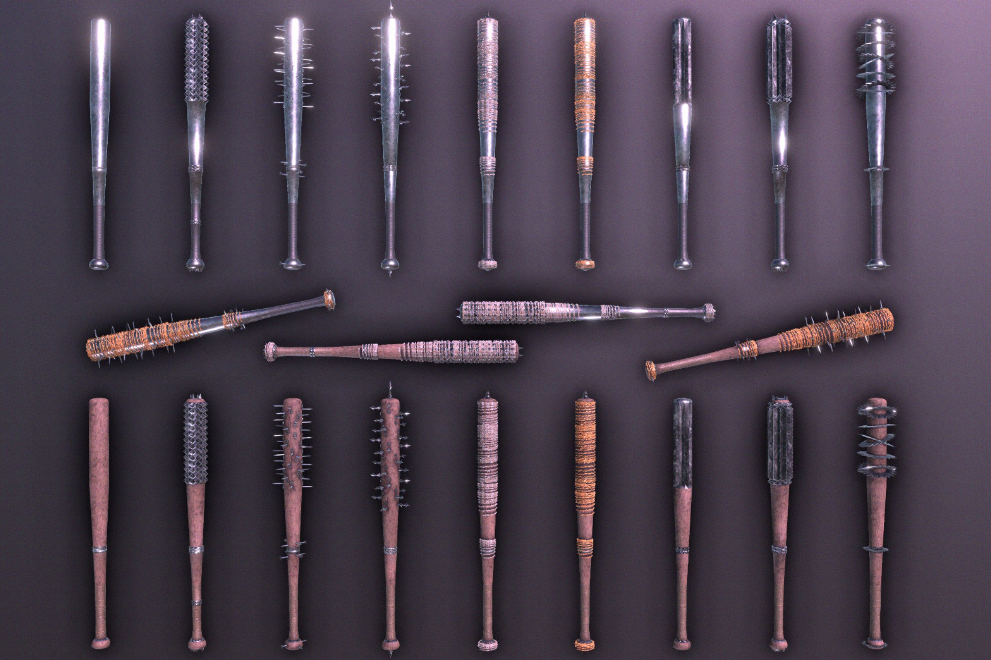 Modular Melee Bats | Low Poly Stylized Procedural Weapon Parts Pack ...