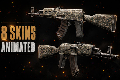 Asault Rifle AK- Rigged + 8 Skins (game-ready)