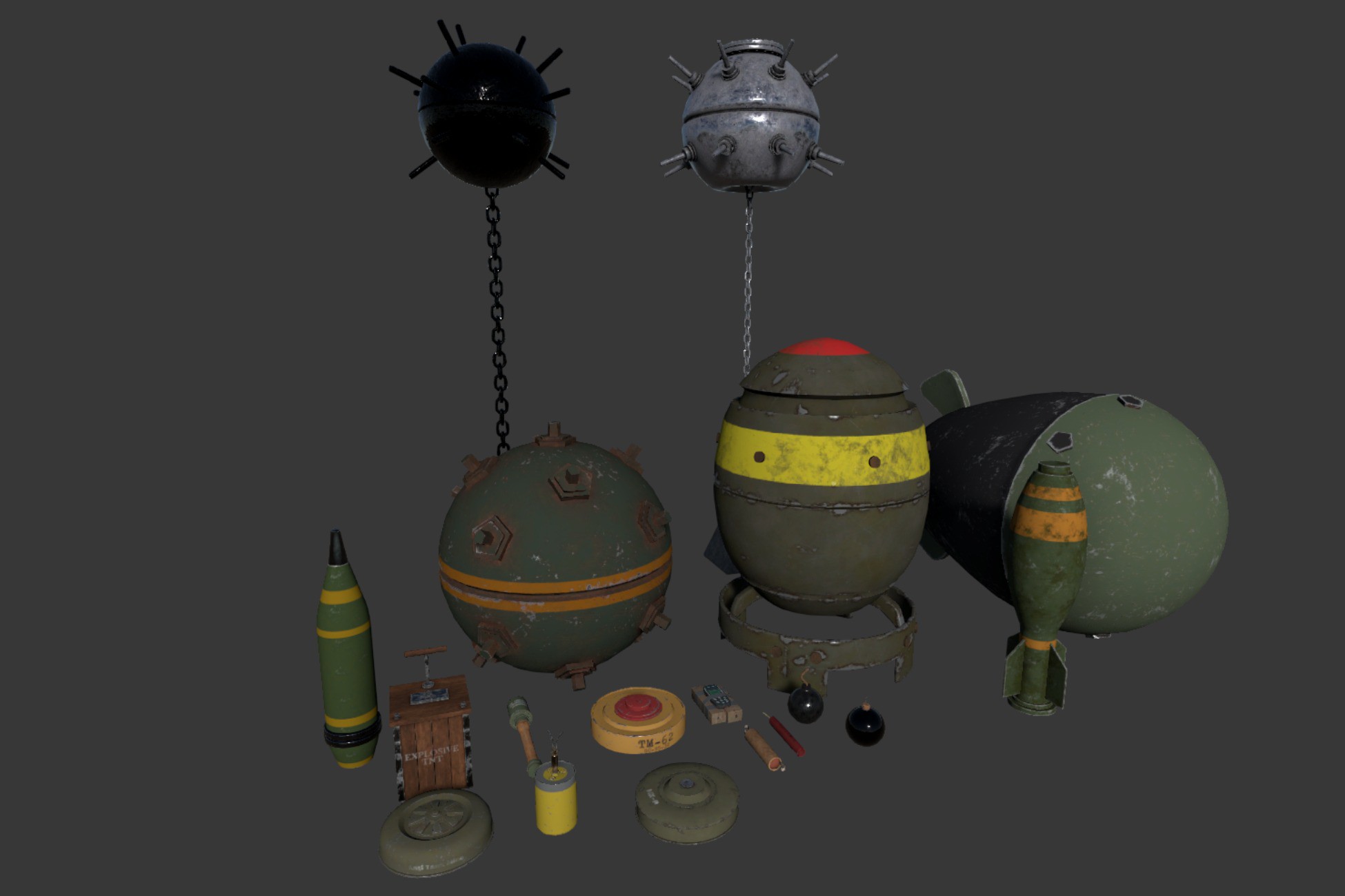 Bombs Collection | 3D Weapons | Unity Asset Store