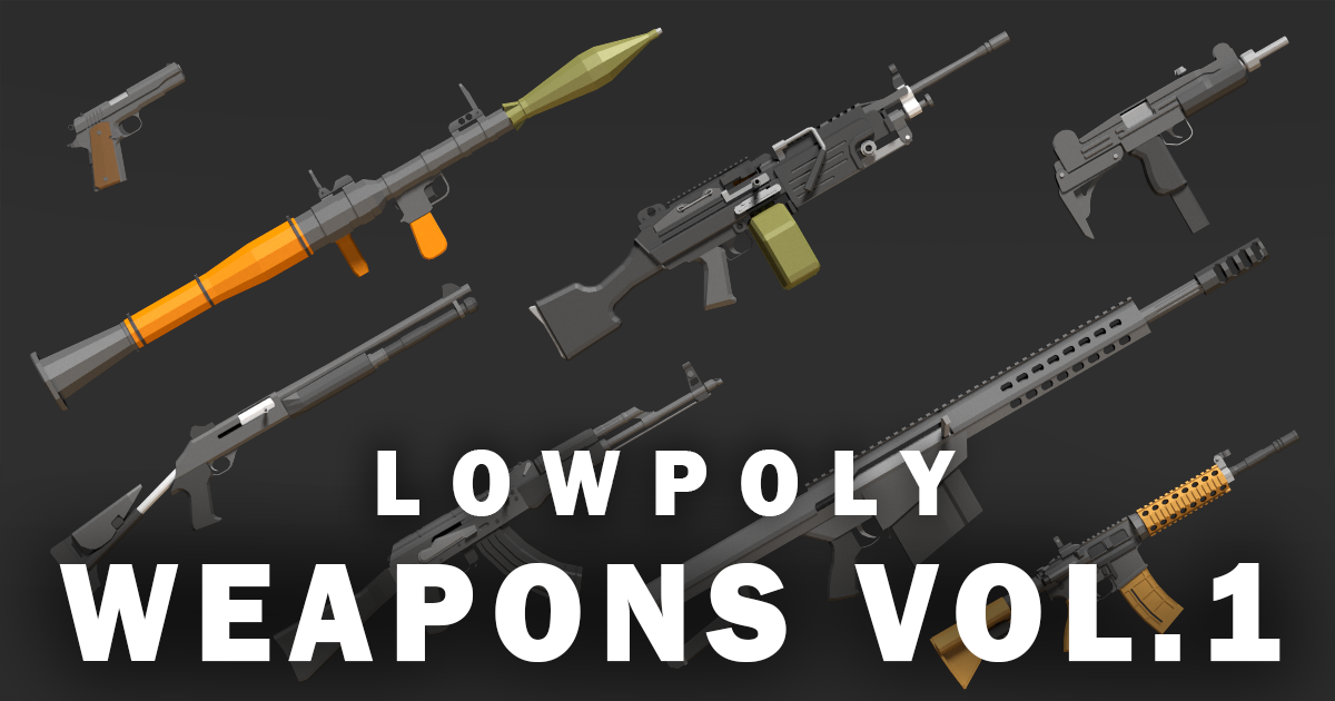 Poly Gun Low Poly Weapons VOL.1 | 3D Guns | Unity Asset Store