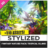 STYLIZED Fantasy Nature Pack: Tropical Island - Low Poly 3D Art