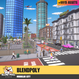 BlendPoly Modular City - Low Poly Assets