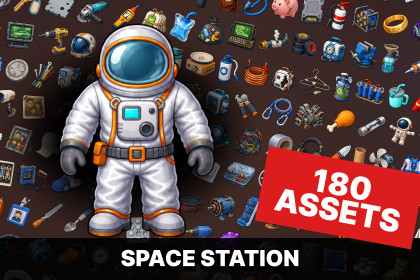 Space Station Survival Astronaut Colony Maintenance Equipment Icons Pack
