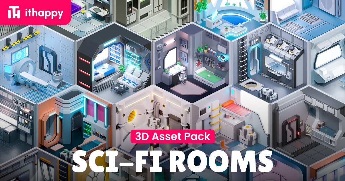 Sci-Fi Rooms - Low Poly 3D Models Pack | 3D Interior | Unity Asset Store