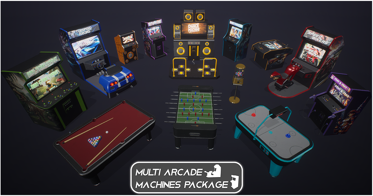 Multi Arcade Machines Package | 3D Electronics | Unity Asset Store