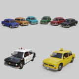 Low-Poly Vintage Cars