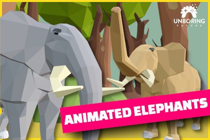 LOW POLY ELEPHANTS - Animated