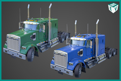 Heavy Truck Chassis 07 Blue and Green URP HDRP Textures