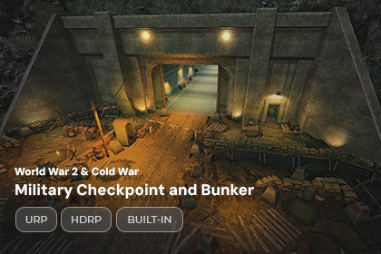 WW2 & Cold War Modular Military Bunker Entrance, Tunnel and Checkpoint