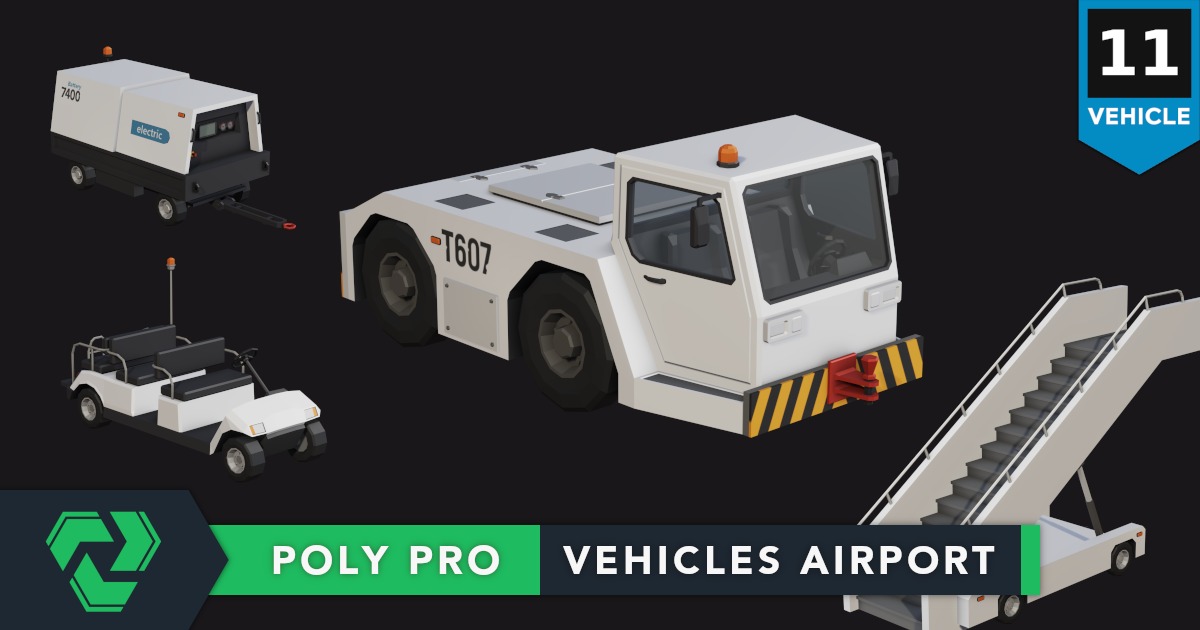 Poly Pro Vehicles Airport - Low Poly 3D Assets | 3D Land | Unity Asset ...