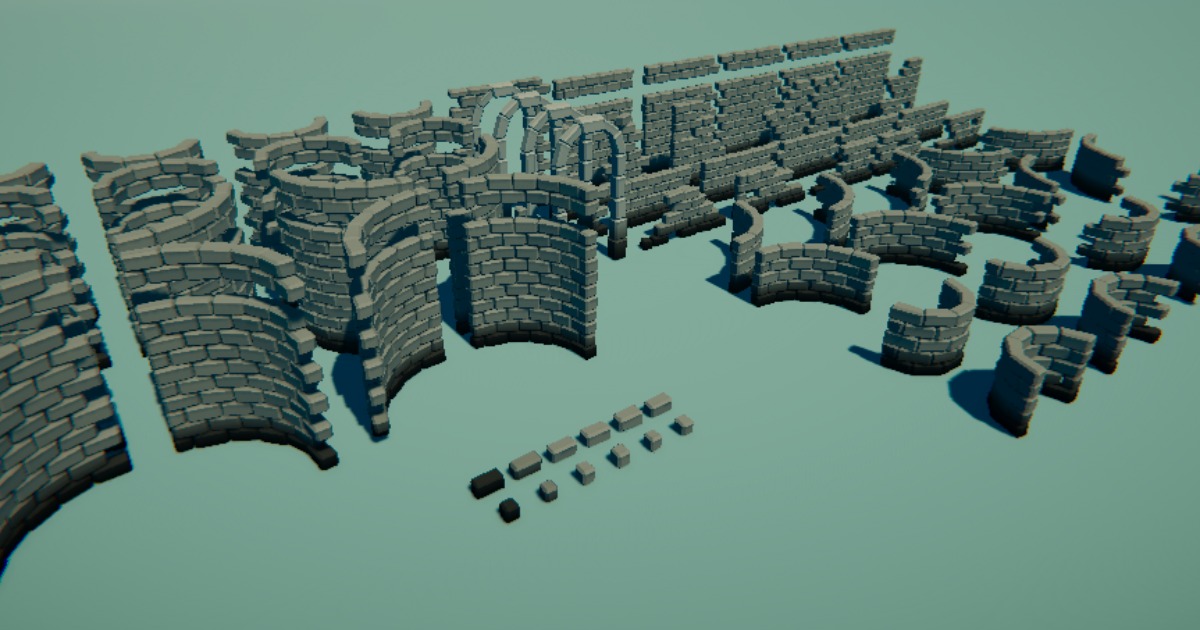 Modular Brick Walls - Stylized/Low-Poly | 3D Environments | Unity Asset ...