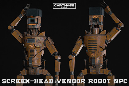 Screen-Head Vendor Robot NPC