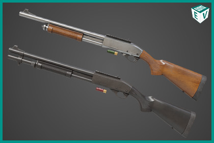 Long Shotgun 01 Wood and Black Single Mat URP HDRP Textures