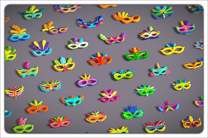 65+ Carnival Feather Mask Mega Pack - Kids Party Masks - Stylized Costume Masks
