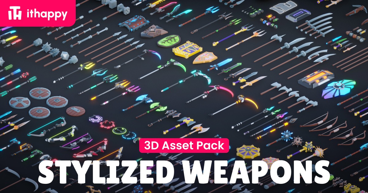 Ultimate Stylized Weapons - Low Poly 3D Models Pack | 3D Weapons ...