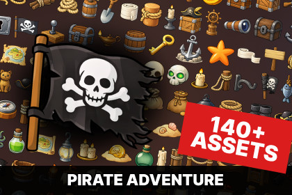 Pirate Adventure Props Icons Pack RPG Survival Strategy and Exploration Games