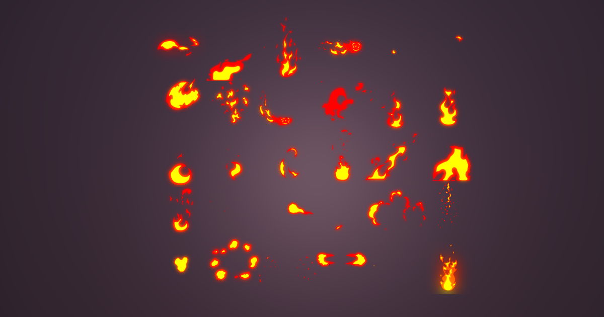 Cartoon Fire Effects Sprite Sheet | 2D Textures & Materials | Unity ...