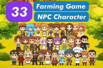 33 Cozy Farming Game NPC Character Pack