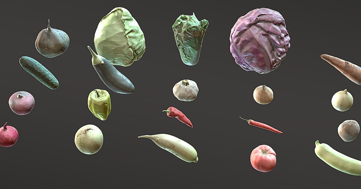 Scan Vegetables Pack Props 3D Food Unity Asset Store