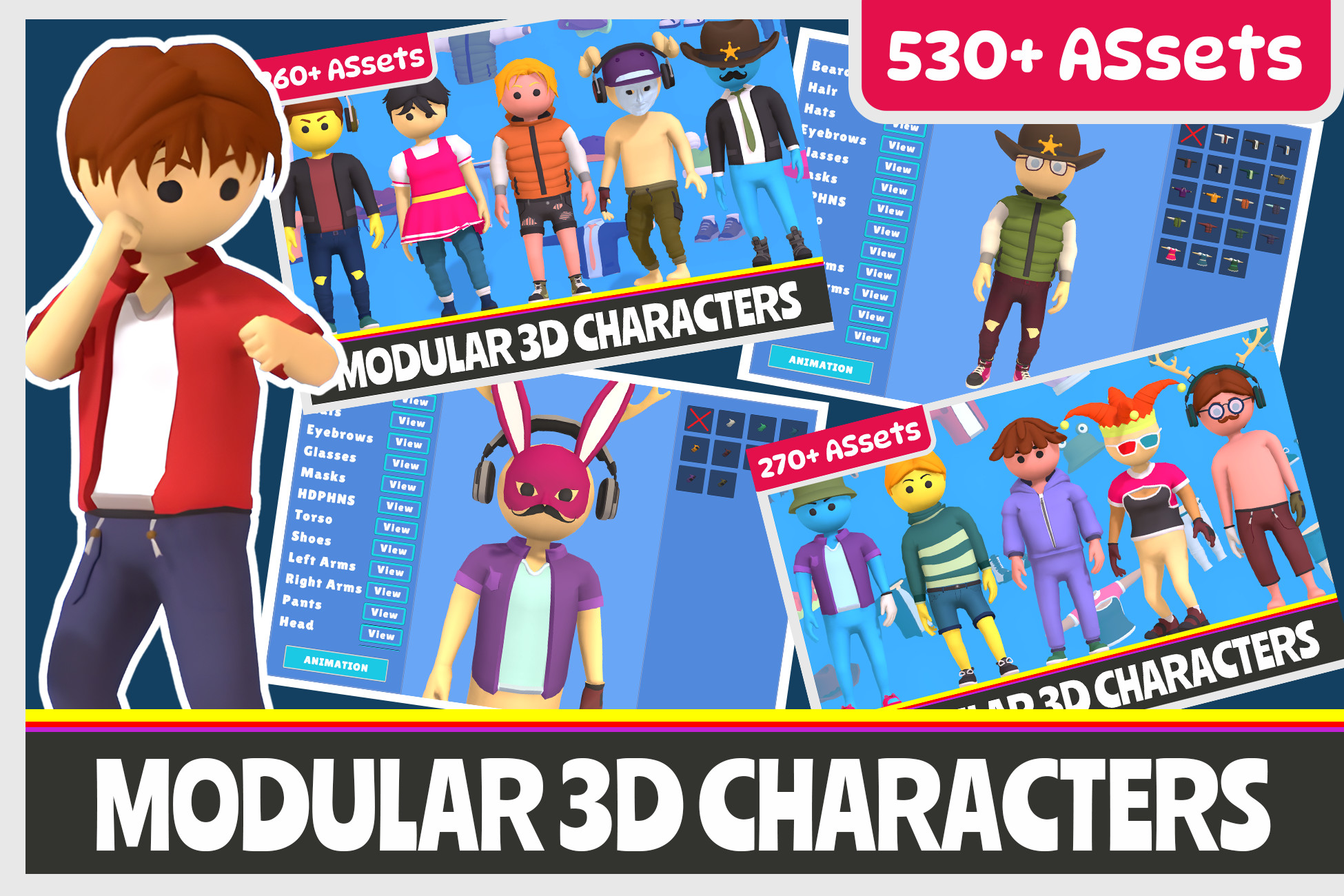 Modular Character Pack Modular 3D City Characters Pack | 3D Humanoids | Unity Asset Store