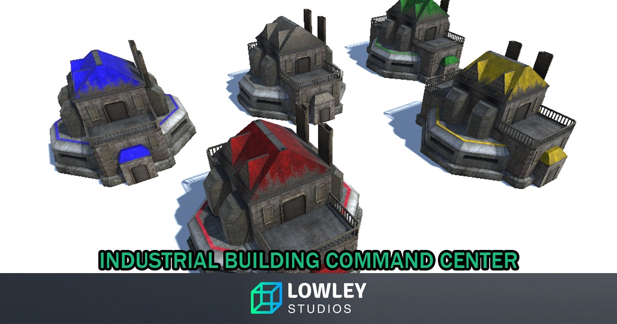 Low Poly Industrial Building Command Center | 3D 工場 | Unity Asset Store