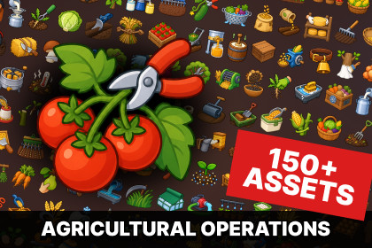 Farming Agriculture Crops Harvest Irrigation Farm Tools Icons Pack