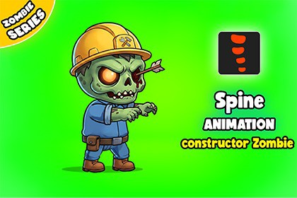 Constructor Zombie - 2D Animated Character (Spine)