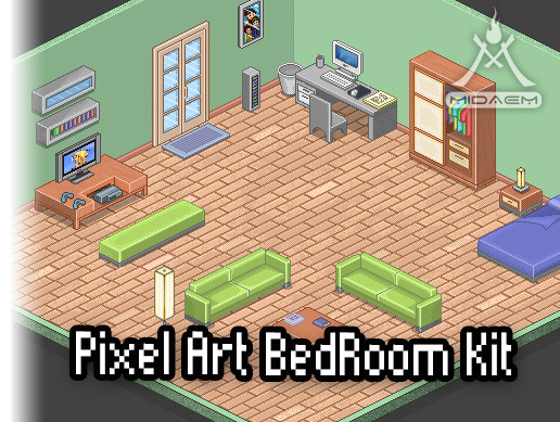 Pixel Art Bedroom Kit | 2D Environments | Unity Asset Store
