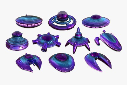 10 Alien UFO Collection - 120 Texture Variations