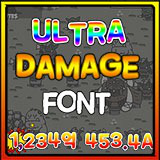 Ultra Light Damage Number Text Font