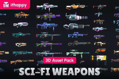 Sci-Fi Weapons - Low Poly 3D Models Pack