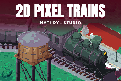 2D Isometric Pixel Trains - Mythryl Studio