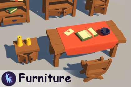 Lowpoly Medieval Furniture
