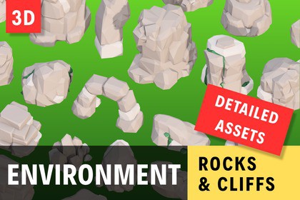Low Poly Rocks & Cliffs Pack