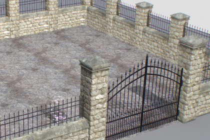 Stone fence wall