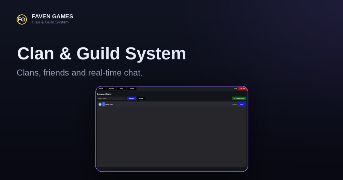 Clan & Guild System + Real-Time Chat - Friends & Social | Network ...