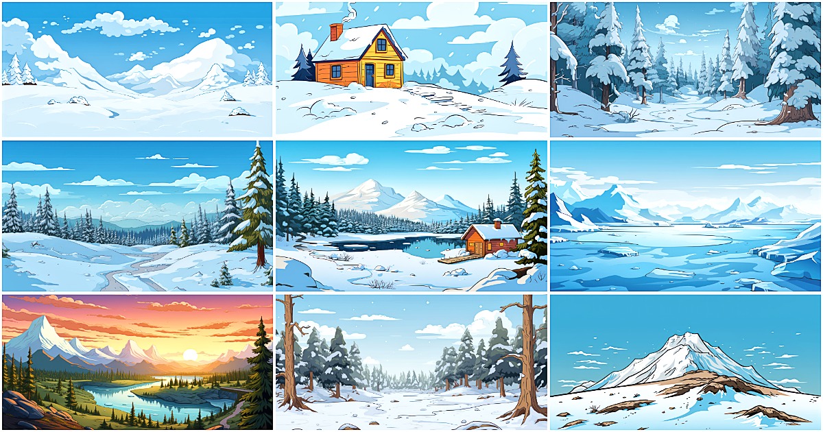 BACKGROUND - Cartoon Winter 1 | 2D Environments | Unity Asset Store