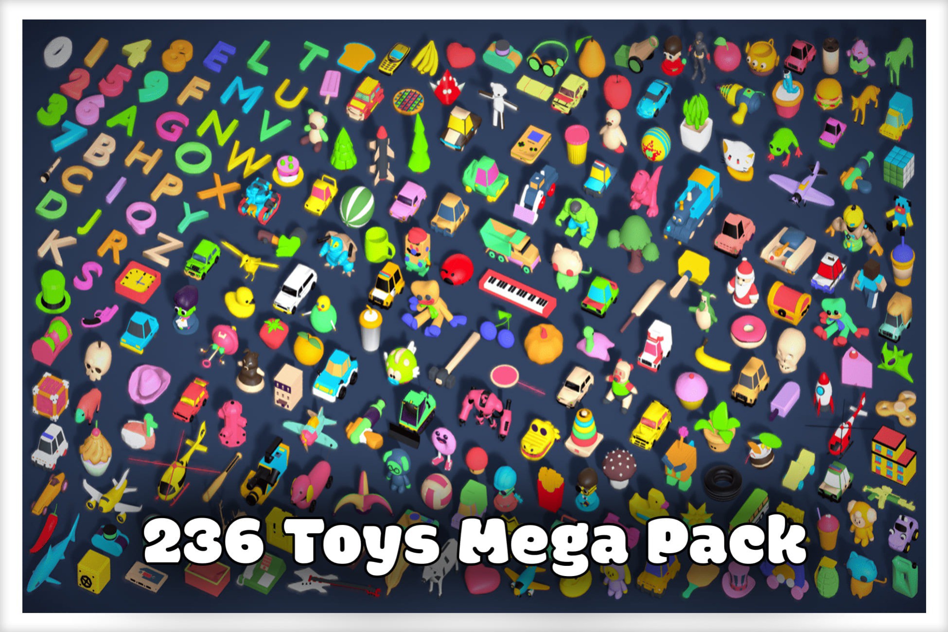Toy Pack - Low Poly 236 Toys Objects - Toy Mega Pack - Match