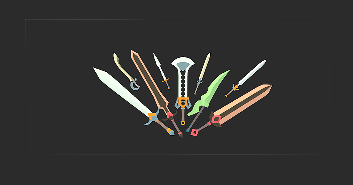 SimplePoly : Swords mega pack | 3D Weapons | Unity Asset Store