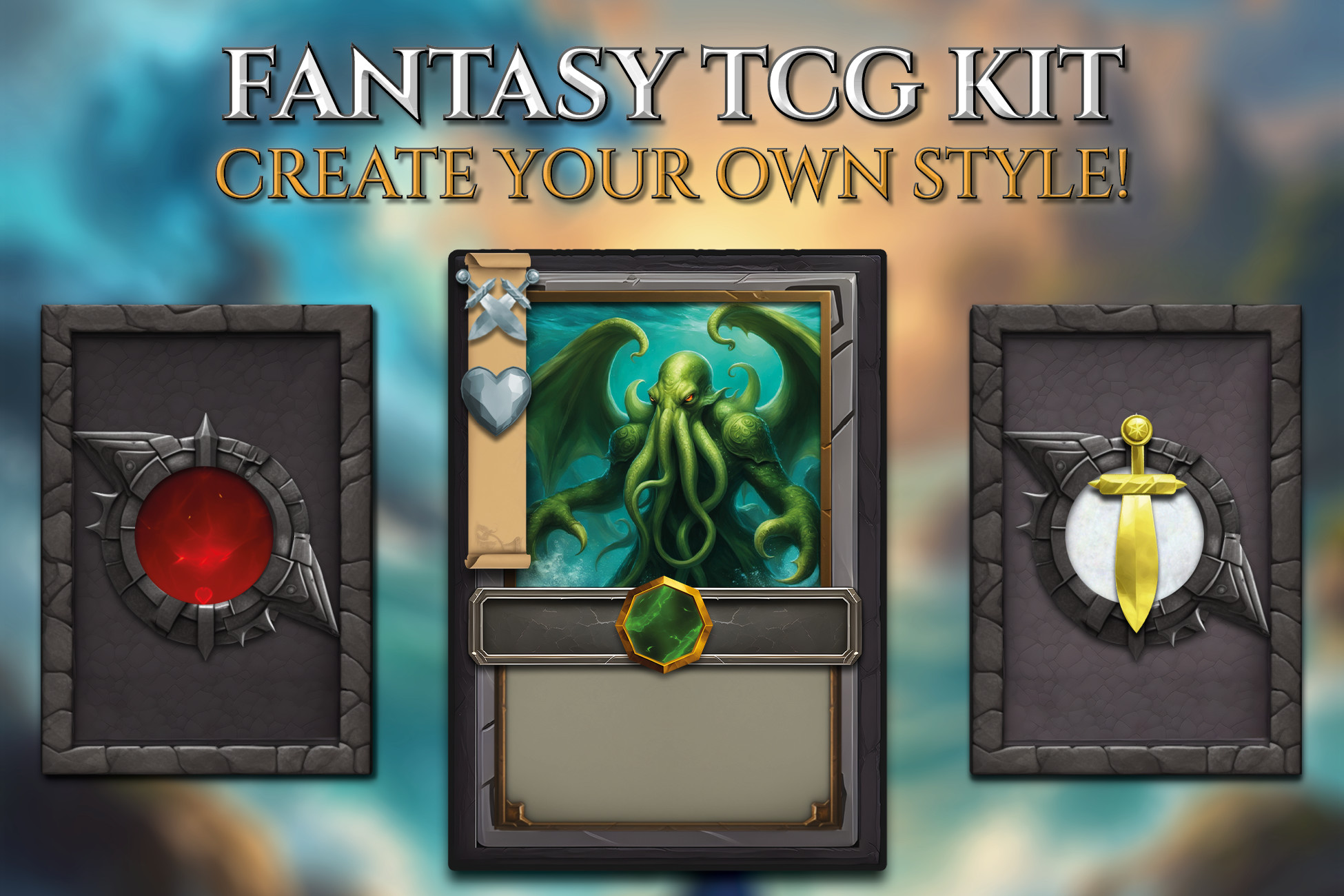 Fantasy TCG Card Design Kit | 2D GUI | Unity Asset Store