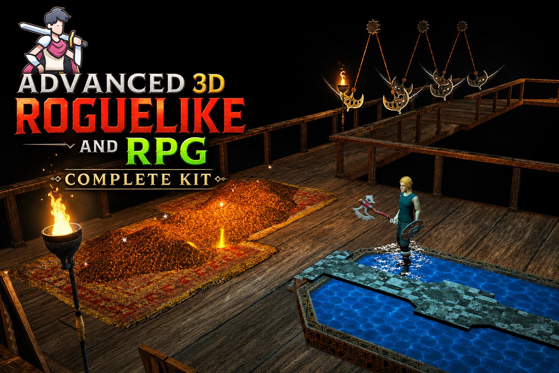 3D Roguelike RPG Complete Kit for Mobile and PC: TPS, Enemy AI, Puzzle and Props