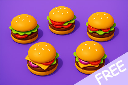 FREE Cartoon Burger Pack