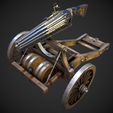 Multi-Barrel Firearm – 3 Variants (Clean, Used, Damaged) + Animation